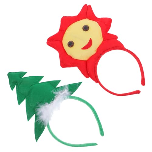 Mikikit 2 Stücke Weihnachten Baum Sonnenblumen Stirnbänder Party Festliche Kostüm Haar Hoop Für Frauen Und Kinder Xmas Party Supplies von Mikikit