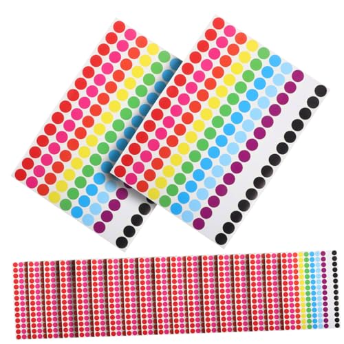 Mikikit 20 Blatt Bunte Selbstklebende Runde Punkt Aufkleber Kleine Klassifizierungs Etiketten für DIY Vielseitige Klebepunkte zur Markierung und Dekoration im Haushalt und Büro von Mikikit