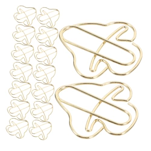 Mikikit 20 Stück Goldene Pilz Büroklammern Dekorative Lesezeichen mit Verspieltem Design Vielseitige Paper Clips für Büro Schule Dokumentenorganisation und Scrapbooking von Mikikit