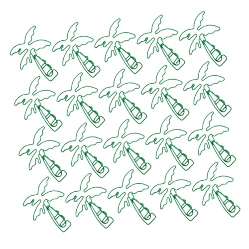 Mikikit 20 Stück Kokosnusspapierclip Schreibwarenclips Papierclips für Büro- und Schulnutzung Clip zum Organisieren von Dokumenten Büroklammern Lesezeichen Büroklammer Metall Grün von Mikikit