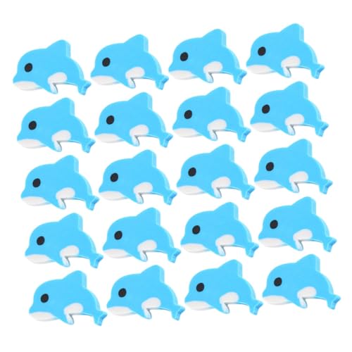 Mikikit 20 Stück Teiliges Niedliche Radiergummis in Delfinform Realistisch und Farbenfroh als Mitgebsel Schulpreise und Dekorative Schreibwaren für Jungen und Mädchen von Mikikit