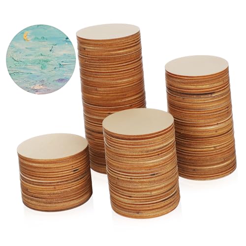 Mikikit 200Stücke Runde Holzscheiben Robustem Holz Unlackiert für DIY Kunsthandwerk Bastelprojekte und Dekorationen Mikikit 200Stücke Runde Holzscheiben Robustem Holz Unlackiert für DIY Kunsthandwerk Bastelprojekte und Dekorationen von Mikikit
