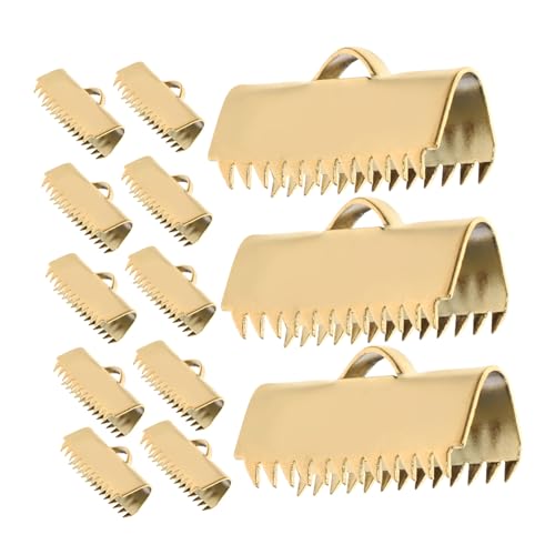 Mikikit 20Stücke Goldene Kordelenden Metall Quetsch Klemmen für DIY Schmuckherstellung Elegantes Design für Armbänder Fußkettchen und Lesezeichen Zuverlässige und Vielseitige Mikikit 20Stücke Goldene Kordelenden Metall Quetsch Klemmen für DIY Schmuckherstellung Elegantes Design für Armbänder Fußkettchen und Lesezeichen Zuverlässige und Vielseitige von Mikikit