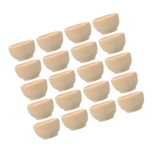 Mikikit 20Stücke Holzschalen für DIY Holzornamente Basteln Robuste Hartholzschalen für Projekte und Dekorationen Mikikit 20Stücke Holzschalen für DIY Holzornamente Basteln Robuste Hartholzschalen für Projekte und Dekorationen von Mikikit