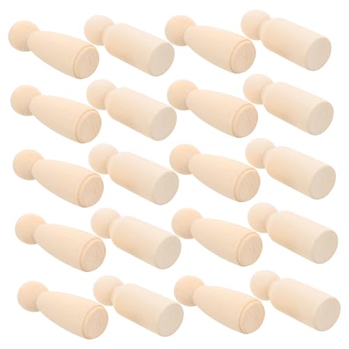 Mikikit 20Stücke Holzsteckpuppen DIY Unvollendete Figuren für Bastelprojekte Puppenhaus Design und Dekoration Beige für Erwachsene Mikikit 20Stücke Holzsteckpuppen DIY Unvollendete Figuren für Bastelprojekte Puppenhaus Design und Dekoration Beige für Erwachsene von Mikikit