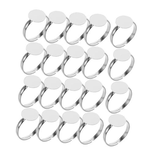 Mikikit 20Stücke Verstellbare Ringrohlinge mit Rundem Pad für DIY Schmuckherstellung Metall Basisrohlinge für Projekte und Schmuckgestaltungen Mikikit 20Stücke Verstellbare Ringrohlinge mit Rundem Pad für DIY Schmuckherstellung Metall Basisrohlinge für Projekte und Schmuckgestaltungen von Mikikit