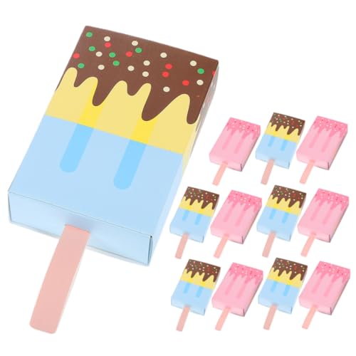 Mikikit 24 Stück Teiliges Eis Lolly Förmiges Candy Box Stabile Pappboxen mit Design Snack und Keksboxen für Picknick Party Hochzeit Handliche Süßigkeitenkisten Blau von Mikikit
