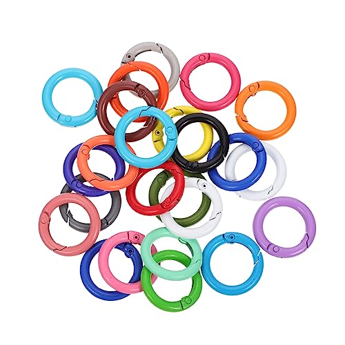 Mikikit 24Stücke Teiliges Frühlingsringe Runder Carabiner Feder Schnapphaken für DIY Schlüsselanhänger Handtaschen und Dekoration Robustes und Korrosionsbeständiges Mikikit 24Stücke Teiliges Frühlingsringe Runder Carabiner Feder Schnapphaken für DIY Schlüsselanhänger Handtaschen und Dekoration Robustes und Korrosionsbeständiges von Mikikit