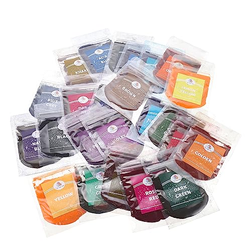 Mikikit 24Taschen DIY Tie Dye Pigment Farben pro Beutel für Krawattenfärbung für Stoffgestaltung und Kleidung und Erwachsene Partybedarf von Mikikit