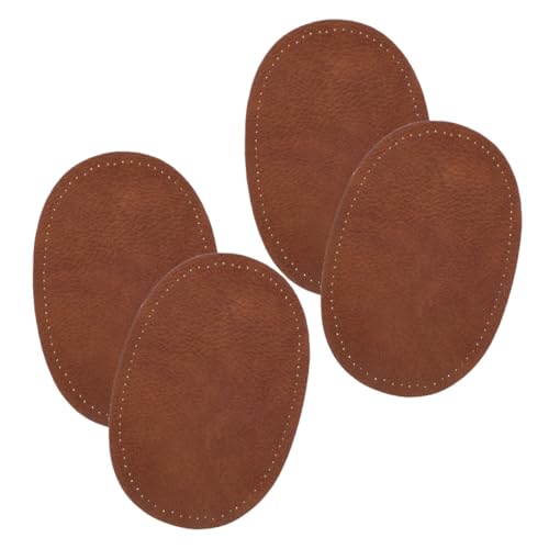 Mikikit 2Paare Ovale Ellenbogenflicken PU für Pullover und Hosen Vorgestanzte Nadellöcher für Einfache Anwendung für DIY Kleidungsreparatur Komfortabler Schutz und Glatte von Mikikit