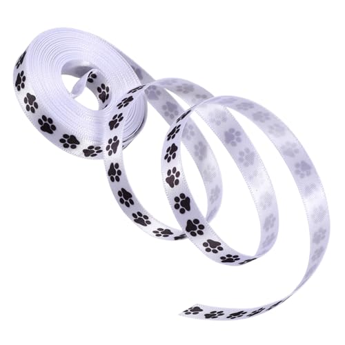 Mikikit 2Rollen Geschenkband mit Pfotenabdruck Design Breit pro Geschenkverpackungen und Bastelprojekte von Mikikit