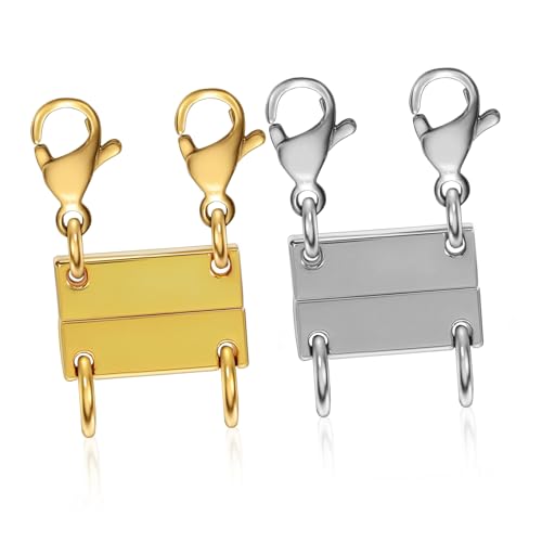 Mikikit 2Stücke Halskettenverschluss Mehrfach Halskettenverschluss für Layering Styles Elegantes Design für Schmuck Vielseitig Kombinierbar Mikikit 2Stücke Halskettenverschluss Mehrfach Halskettenverschluss für Layering Styles Elegantes Design für Schmuck Vielseitig Kombinierbar von Mikikit