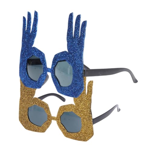 Mikikit 2Stücke Lustige Goldene Sonnenbrille für Frauen Männer Transparente Partybrille für Cosplay Bachelorette Party Foto Requisiten Skurrile Accessoires Mikikit 2Stücke Lustige Goldene Sonnenbrille für Frauen Männer Transparente Partybrille für Cosplay Bachelorette Party Foto Requisiten Skurrile Accessoires von Mikikit