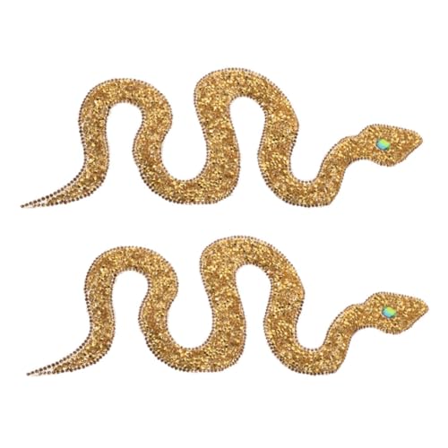 Mikikit 2Stücke Strass Schlangen Patch zum Aufbügeln Glänzende DIY Stickerei Applikationen für Kleidung Schuhe Taschen Vielseitige Dekoration Langlebigem von Mikikit