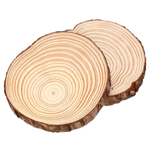 Mikikit 2Stücke Unbehandelte Holzscheiben Rustikale Holzrunden für Bastelprojekte Dekoration und Naturholz mit Rinde für DIY Handwerk Mikikit 2Stücke Unbehandelte Holzscheiben Rustikale Holzrunden für Bastelprojekte Dekoration und Naturholz mit Rinde für DIY Handwerk von Mikikit