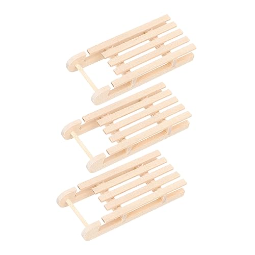 Mikikit 3 Stück Unlackierter Mini Holzschlitten Unfertige Weihnachtsdeko Robustes Holz Handgefertigt Für Weihnachtsbaum Wohnzimmer Büro Dekoration von Mikikit