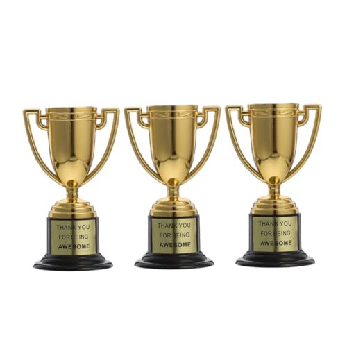 Mikikit 3 Stück kleine Trophäe Mini-Medaillen Spielpreise für Erwachsene Golf-Trophäen für einen Kindersportwettbewerb Mini -Trophäe Plastik Golden Wiederverwendbar Mikikit 3 Stück kleine Trophäe Mini-Medaillen Spielpreise für Erwachsene Golf-Trophäen für einen Kindersportwettbewerb Mini -Trophäe Plastik Golden Wiederverwendbar von Mikikit