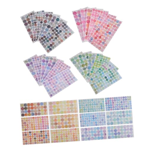Mikikit 36 Blatt Bunte Punktaufkleber Selbstklebend Farbige Dot Sticker Vielseitige Klebepunkte zum Beschriften und Dekorieren Langlebige Sichere Etiketten für Einfache Sortierung und von Mikikit