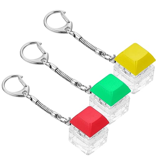 Mikikit 3Stücke Schlüsselanhänger mit Tastaturtasten Design Fidget zur Stressbewältigung aus Langlebiger für Mechanische Tastaturen und Unterwegs von Mikikit