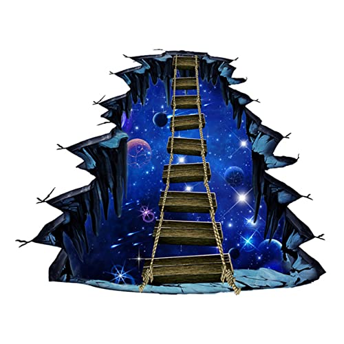 Mikikit 3d-stereoskopische Bodenaufkleber Einzelplanken-brücke Interstellares Design Für Moderne Heimdekoration Wandkunst von Mikikit