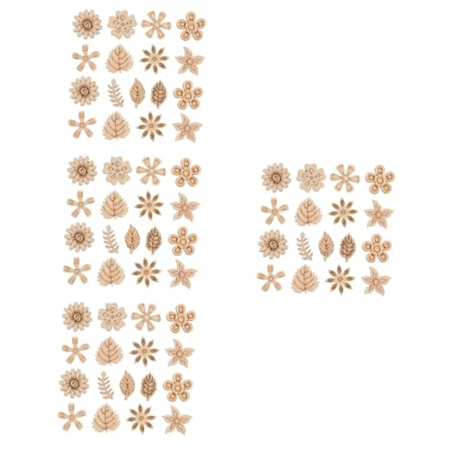 Mikikit 4 Sätze Geburtstagsgeschenk Holzplatten Holzdekoration Holzverzierungen Scheiben Fälschung Blume Unvollendetes Holzhandwerk Unvollendete Holzausschnitte Hölzern Beige 100 Stück * 4 von Mikikit