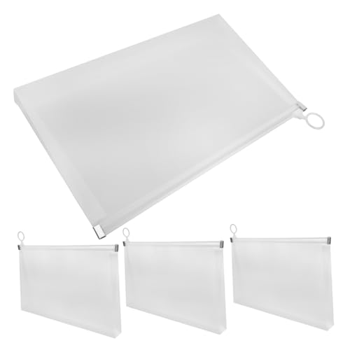 Mikikit 4 Stück Große Reißverschluss Dokumententasche Teiliges Langlebige PP Aufbewahrungsbeutel mit Praktischem Verschluss Transparente Portable Mappe für Wichtige Unterlagen und Belege Mikikit 4 Stück Große Reißverschluss Dokumententasche Teiliges Langlebige PP Aufbewahrungsbeutel mit Praktischem Verschluss Transparente Portable Mappe für Wichtige Unterlagen und Belege von Mikikit