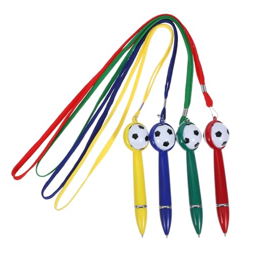 Mikikit 4 Stück Teiliges Fußball Kugelschreiber mit Lanyard Kreative Langlebige Schreibstifte mit Rutschfestem Griff für Büro Schule Partygeschenke und Fan Fußball Dekoration Mikikit 4 Stück Teiliges Fußball Kugelschreiber mit Lanyard Kreative Langlebige Schreibstifte mit Rutschfestem Griff für Büro Schule Partygeschenke und Fan Fußball Dekoration von Mikikit