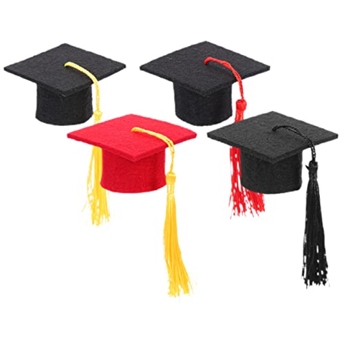 Mikikit 4Stücke Mini Abschlusskappen für Flaschen Dekorative Hut Topper mit Quasten für Graduierungsparty und Feiern für Getränke und Tischdekoration Mikikit 4Stücke Mini Abschlusskappen für Flaschen Dekorative Hut Topper mit Quasten für Graduierungsparty und Feiern für Getränke und Tischdekoration von Mikikit