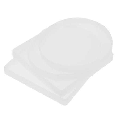 Mikikit 4Stücke Teiliges Silikon für Epoxidharz Untersetzer Runde und Quadratische Formen für DIY Handwerk für Bastelprojekte Zuhause Veranstaltungen von Mikikit