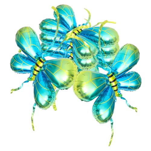 Mikikit 5 Stück Bienenflügelballon Geburtstag Luftballons Flügel Ballons Ö groß Blau Partydekorationen Fee verkleiden sich Requisiten Kostümflügelballon Aluminiumfolie Blue von Mikikit