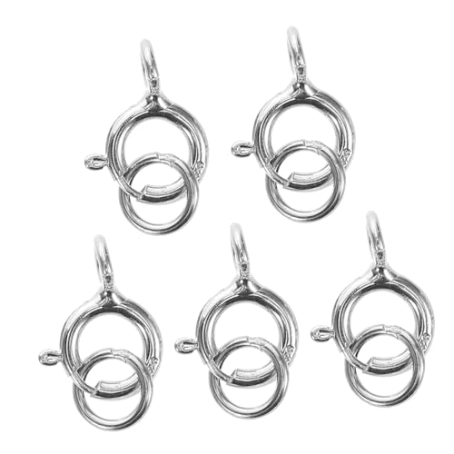 Mikikit 5 Stück Federringverschlüsse Aus Sterlingsilber Zur Schmuckherstellung, Diy-halskettenverbinder, Verbindungsverschluss Für Perlenarmband-zubehör von Mikikit