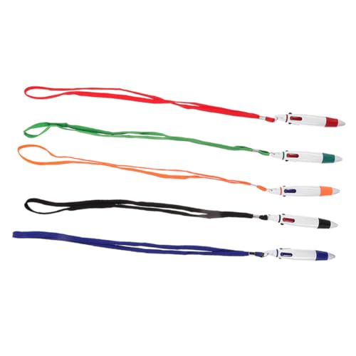 Mikikit 5 Stück Mehrfarbiger Kugelschreiber mit Halsband Farben Kugelschreiber mit Kette Retractable Multifunktions Stift für Notizen und Markierungen Bequem Tragbar für Büro und Alltag Mikikit 5 Stück Mehrfarbiger Kugelschreiber mit Halsband Farben Kugelschreiber mit Kette Retractable Multifunktions Stift für Notizen und Markierungen Bequem Tragbar für Büro und Alltag von Mikikit