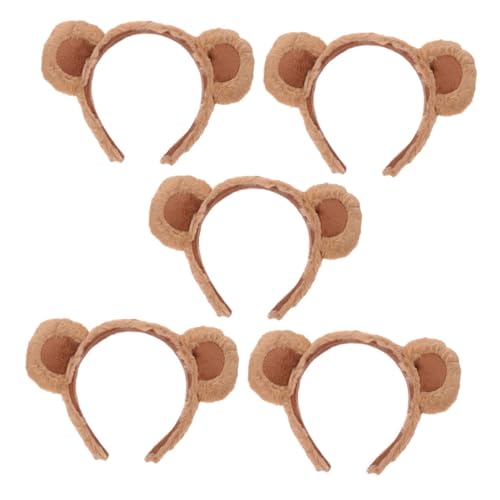 Mikikit 5 Stück Teiliges Kuscheliges Bärenohren Haarband Weiches Plüsch Make Up Stirnband Bequemes Leichtes Cosplay und Party Accessoire für Gesichtswäsche Vielseitig für Alltag und von Mikikit