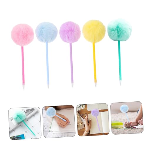 Mikikit 5 Stück Teiliges Niedliche Kugelschreiber mit Flauschigem Pompon Bunte Schreibstifte für Mädchen Leichte Komfortable Kugelschreiber für Schule Büro Zuhause Kreative Schreib und Mikikit 5 Stück Teiliges Niedliche Kugelschreiber mit Flauschigem Pompon Bunte Schreibstifte für Mädchen Leichte Komfortable Kugelschreiber für Schule Büro Zuhause Kreative Schreib und von Mikikit