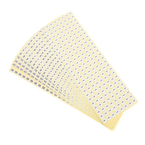 Mikikit 50 Blatt Selbstklebende Nummernaufkleber Runde Klebeetiketten für Kleidung Lagerverwaltung Schränke Vielseitig Beschriftbar für Büro Schule Zuhause Mikikit 50 Blatt Selbstklebende Nummernaufkleber Runde Klebeetiketten für Kleidung Lagerverwaltung Schränke Vielseitig Beschriftbar für Büro Schule Zuhause von Mikikit