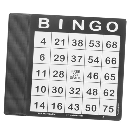 Mikikit 50 Stück Bingo-Karten Bingo-Spielkarten Partygeschenke Für Den Karneval Für Die Intellektuelle Entwicklung Spielkartenhalter Bingokarten Zum Spaß Black Papier von Mikikit
