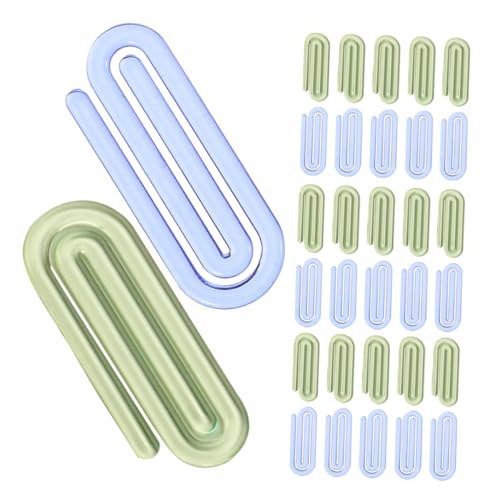Mikikit 50 Stück Bunte Kunststoff Büroklammern Kleine Flexible Lesezeichen Clips Dekorative Papierklammern in Transparentem Grün und Blau Vielseitig für Büro Schule und Zuhause Leicht und Mikikit 50 Stück Bunte Kunststoff Büroklammern Kleine Flexible Lesezeichen Clips Dekorative Papierklammern in Transparentem Grün und Blau Vielseitig für Büro Schule und Zuhause Leicht und von Mikikit