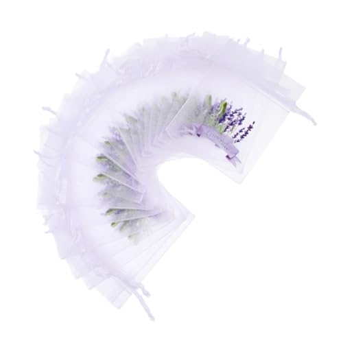 Mikikit 50 Stück Leerer Beutel für Lavendelsäckchen getrocknete Aufbewahrungsbeutel mit Party Mini Organzabeutel Beutelbeutel leer Armband Taschen Leere Beutel Sachet-Beutel Weiß von Mikikit