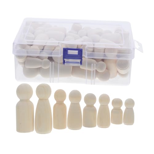 Mikikit 50Stücke DIY Holzpuppen zum Bemalen Unvollendete Holzfiguren für Dekoration und Bastelprojekte für Familien und Kinderaktivitäten von Mikikit