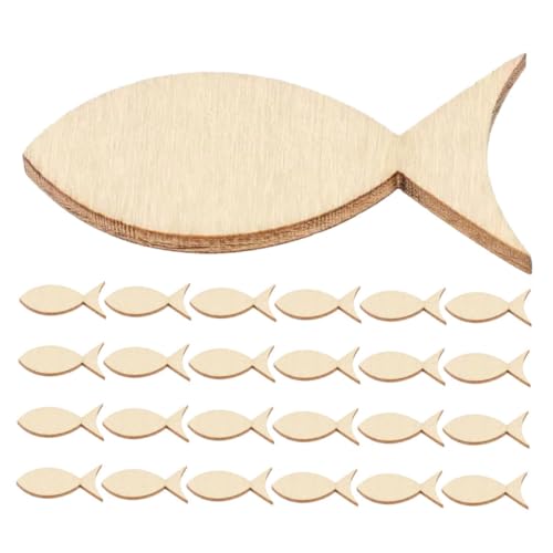 Mikikit 50Stücke Holzfischornamente für Raumdekoration Unvollendete Wand Dekorationen Vielseitige DIY Holzschilder für Küstenthemen Mikikit 50Stücke Holzfischornamente für Raumdekoration Unvollendete Wand Dekorationen Vielseitige DIY Holzschilder für Küstenthemen von Mikikit
