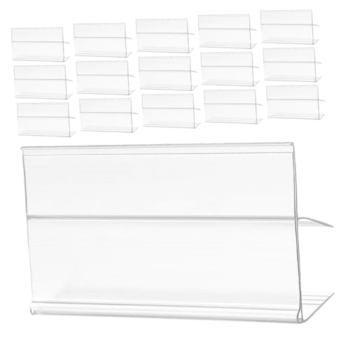 Mikikit 50Stücke Plastikdrahtregal Etikettenhalter Wiederverwendbare Preisschilder Clips für Supermärkte mit Clip für Regaldicken für Preismanagement von Mikikit