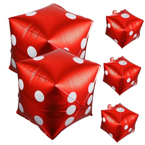 Mikikit 5Stücke Folienballons Thema Party Lustige Würfelform für Feste zu Befüllen Selbstverschließend Rote Aluminiumfolie Fotorequisiten Mikikit 5Stücke Folienballons Thema Party Lustige Würfelform für Feste zu Befüllen Selbstverschließend Rote Aluminiumfolie Fotorequisiten von Mikikit