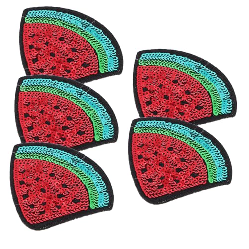 Mikikit 5Stücke Wassermelonen Aufnäher Bestickt zum Aufbügeln Süße Cartoon Patches für Jacken Rucksäcke Jeans Langlebige Stoffapplikationen Rot Mikikit 5Stücke Wassermelonen Aufnäher Bestickt zum Aufbügeln Süße Cartoon Patches für Jacken Rucksäcke Jeans Langlebige Stoffapplikationen Rot von Mikikit