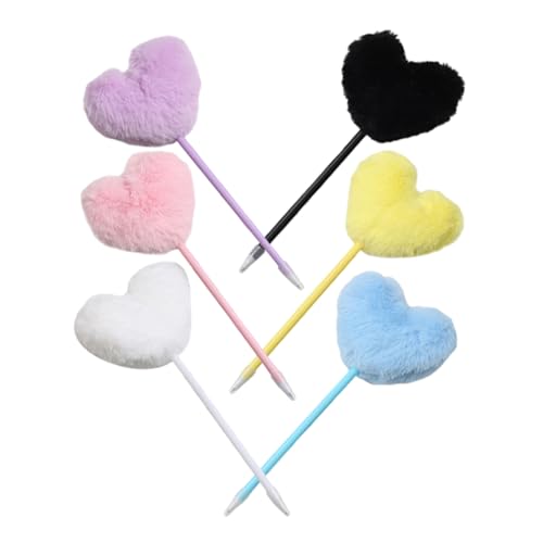 Mikikit 6 Stück Bunte Herzform Kugelschreiber mit Flauschigem Pompon Farbige Kreatives Schreibset für Schule Büro Mädchen Niedliche Geschenkidee Vielseitig Einsetzbar Mikikit 6 Stück Bunte Herzform Kugelschreiber mit Flauschigem Pompon Farbige Kreatives Schreibset für Schule Büro Mädchen Niedliche Geschenkidee Vielseitig Einsetzbar von Mikikit