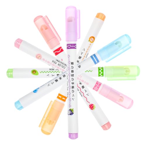 Mikikit 6 Stück Curve Highlighter Stifte Bunte Roller Marker für Studium Büro Scrapbooking Leuchtende Farben zum Hervorheben und Notizen Machen Geeignet für Schüler Erwachsene Jugendliche Mikikit 6 Stück Curve Highlighter Stifte Bunte Roller Marker für Studium Büro Scrapbooking Leuchtende Farben zum Hervorheben und Notizen Machen Geeignet für Schüler Erwachsene Jugendliche von Mikikit