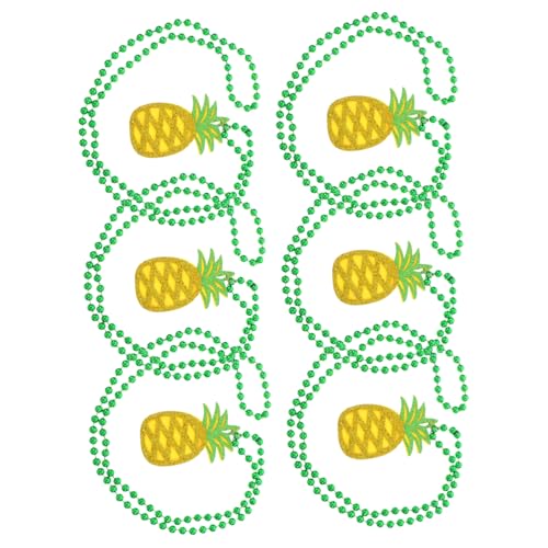 Mikikit 6 Stück Hawaiianische Party-halskette Preise Für Den Schulkarneval Ananas-geburtstagsdekoration Gastgeschenke Für Hawaiianische Themenpartys Ananas-halskette Sommerschmuck Plastik von Mikikit