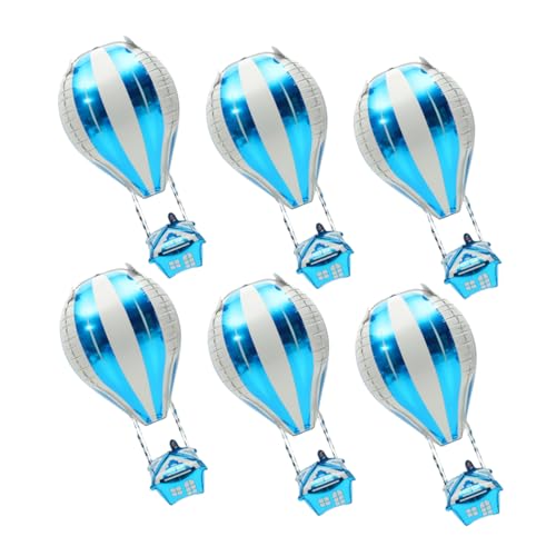 Mikikit 6 Stück Heißluftballon Dekoration Heißluftballon Klassenzimmer Dekorationen Aluminium Heißluftballon Ballons Helium Folienballons Helium Dekorationsballon Partyballon von Mikikit