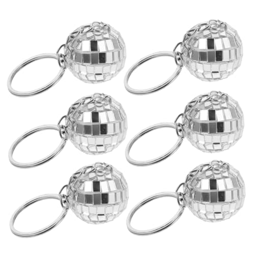 Mikikit 6 Stück Schlüsselanhänger mit Spiegelkugel Disco-Schlüsselanhänger Mini-Disco-Kugel Discokugel-Autozubehör Discokugel-Wachswärmer Disco-Kugel-Plakat Plastik Silver Mikikit 6 Stück Schlüsselanhänger mit Spiegelkugel Disco-Schlüsselanhänger Mini-Disco-Kugel Discokugel-Autozubehör Discokugel-Wachswärmer Disco-Kugel-Plakat Plastik Silver von Mikikit