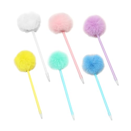 Mikikit 6 Stück Teiliges Bunte Pompon Kugelschreiber mit Flauschigem Ball Kreative Schreibstifte für Schule und Büro Kawaii Bürobedarf Ergonomisch Dekorative Flauschkugelschreiber Mikikit 6 Stück Teiliges Bunte Pompon Kugelschreiber mit Flauschigem Ball Kreative Schreibstifte für Schule und Büro Kawaii Bürobedarf Ergonomisch Dekorative Flauschkugelschreiber von Mikikit