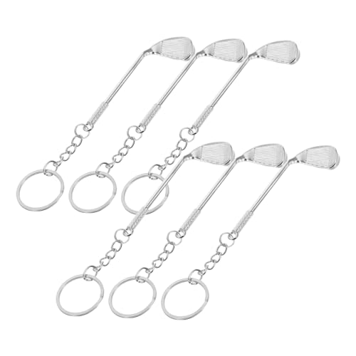 Mikikit 6 Stück Teiliges Golf Schlüsselanhänger aus Langlebiger Legierung Realistisches Design Kompakt und Leicht als Partygeschenk und Modischer Taschenanhänger für Golfbegeisterte von Mikikit